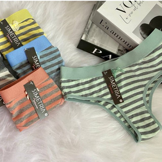Kit 5 - Tanga Conforto Algodão Cotton Listrada Feminina em Oferta na Shopee