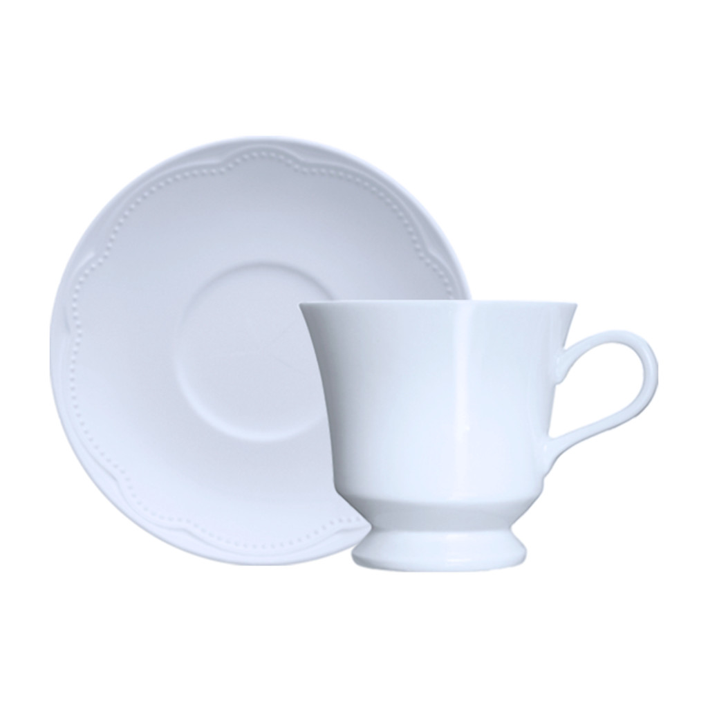 Jogo 6 Xícaras Chá C/ Pires Cottage Porcelana Germer em Oferta na Shopee