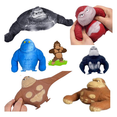 Boneco Macaco Gorila Squish Aperta Estica Amassa Anti Stress