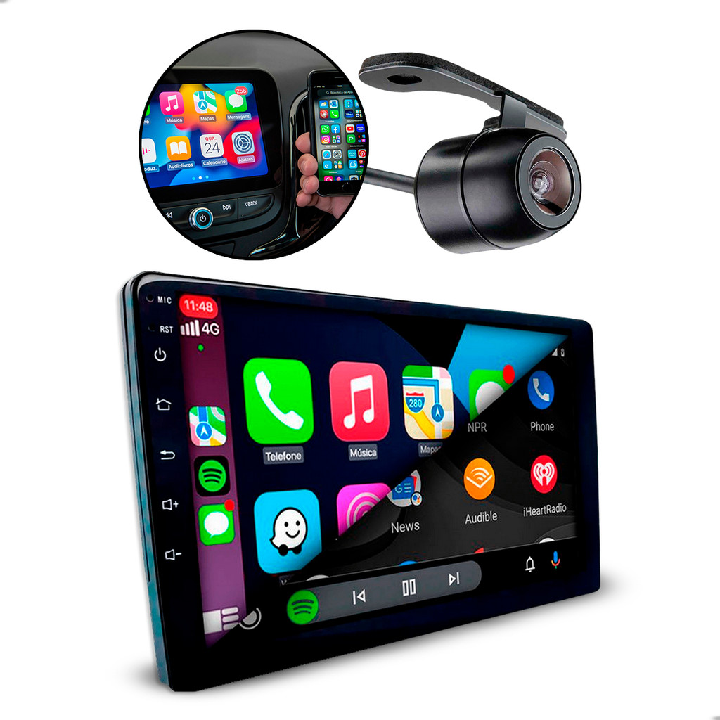 Multimídia H-Tech HT-9223CA 9'' QLED Android 12 CarPlay Android Auto 2GB RAM 32GB Wi-Fi com Câmera Ré Universal 170° em Oferta na Shopee