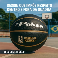 Bola Basquete Poker Street Quadra Externa Tamanho Oficial Profissional FIBA Outdoor Resistente