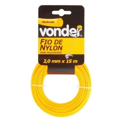 Fio de Nylon Para Roçadeira Redondo 2,0mm x 15mts Vonder 33.73.200.015