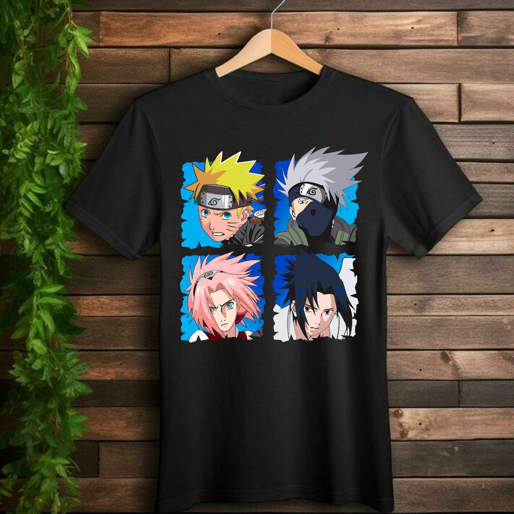Camiseta Jual Lexander Fashion Kaos Anak Naruto Team 7 Unissex 100% Algodão