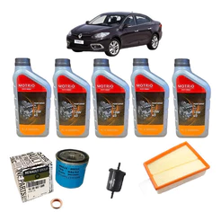 Kit Revisão Óleo Com Filtros Renault Fluence 2.0 16v