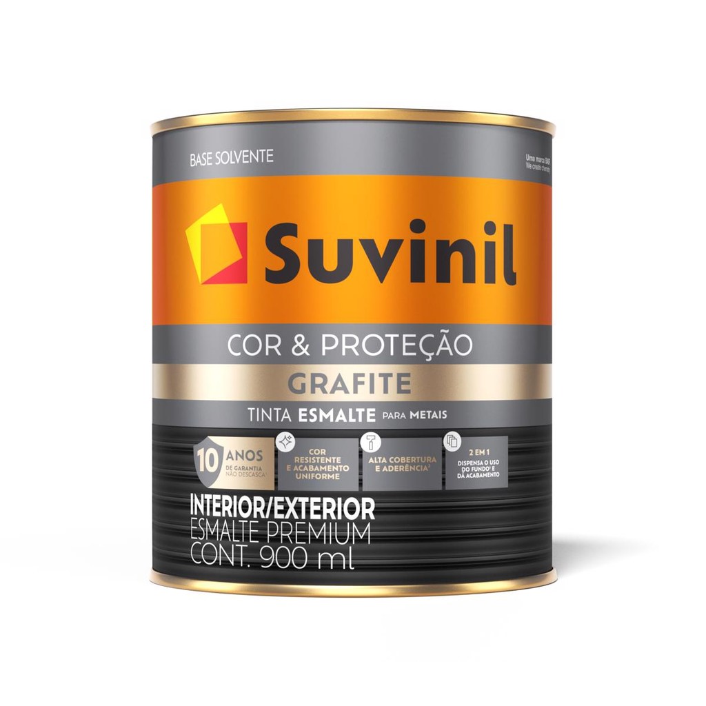 Esmalte Cor & Proteção Grafite Claro e Escuro Fosco 0,9L Suvinil