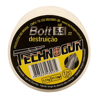 Chumbinho Technogun Bolt Destruição Cal. 5.5mm (.22) - 125un em Oferta na Shopee
