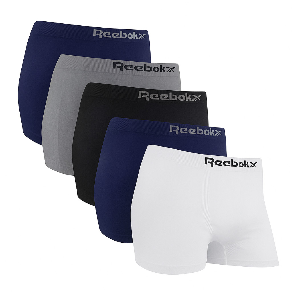 Kit 5 Cuecas Reebok Boxer Classic Microfibra Sortido premium
