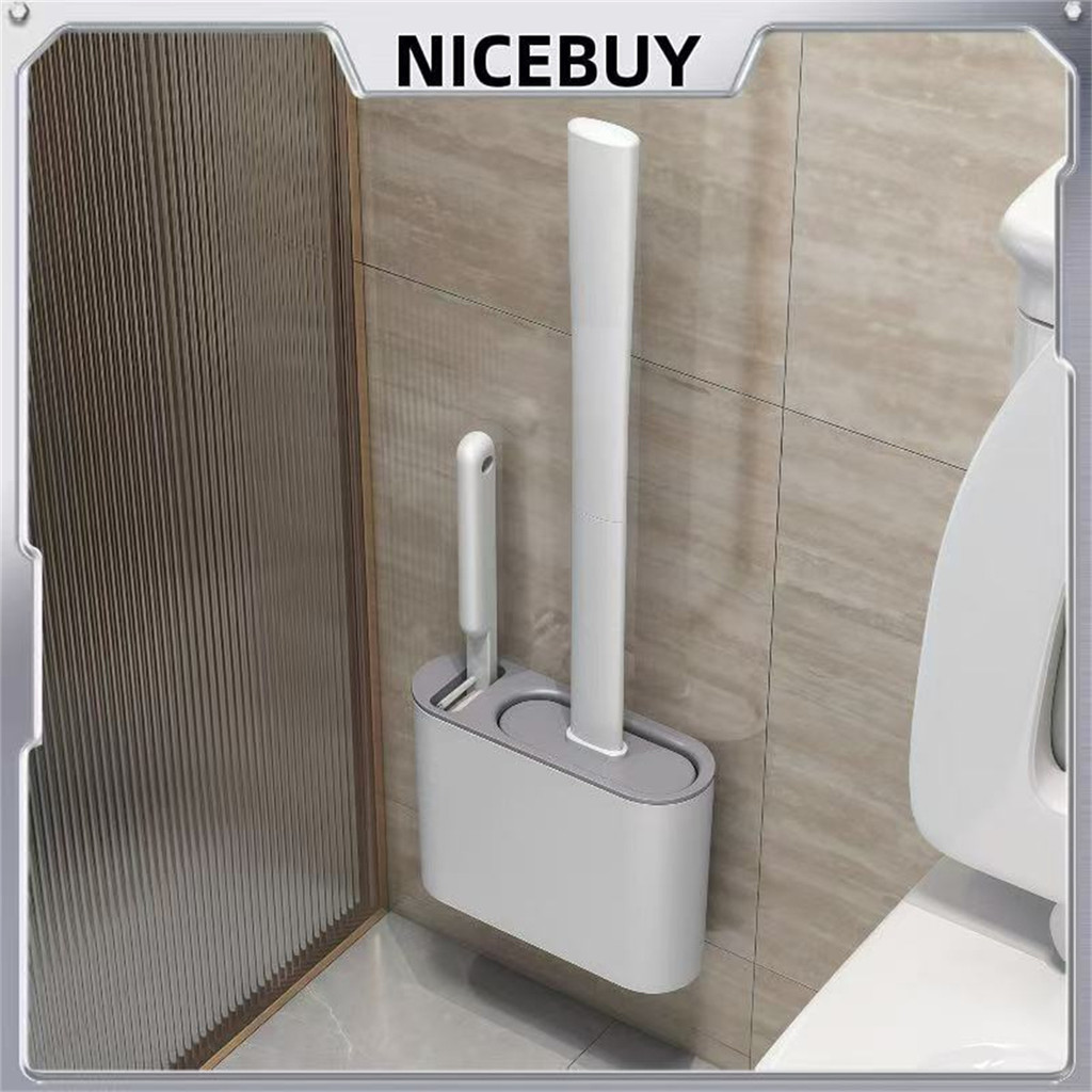 2 em 1  Escova de Silicone para Vaso Sanitário - Base de Banheiro Privada Alta Eficiência