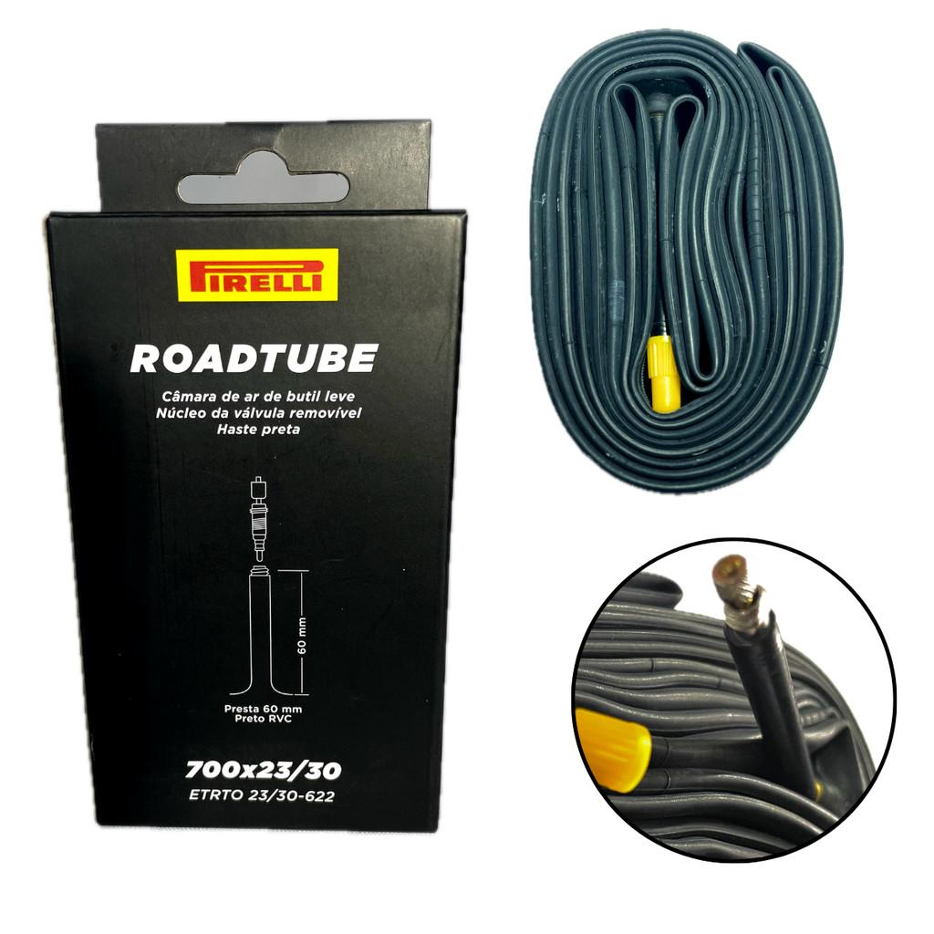 Câmara Pirelli Roadtube 60mm (700x23/30c) Valv. Removível