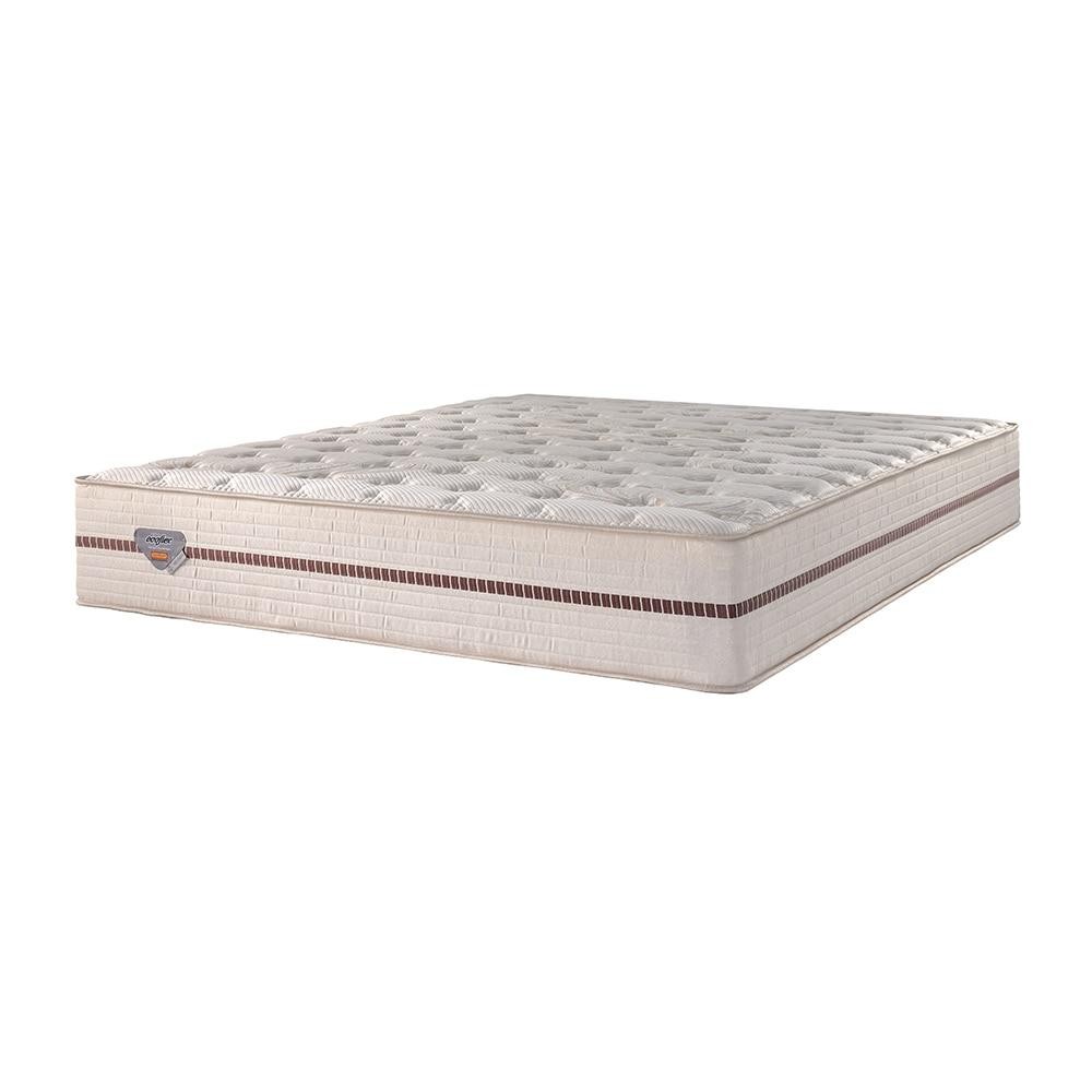 Colchão Queen Ecoflex 158x198 Molas High Density Bege Firme Durável e Suporte Confortável