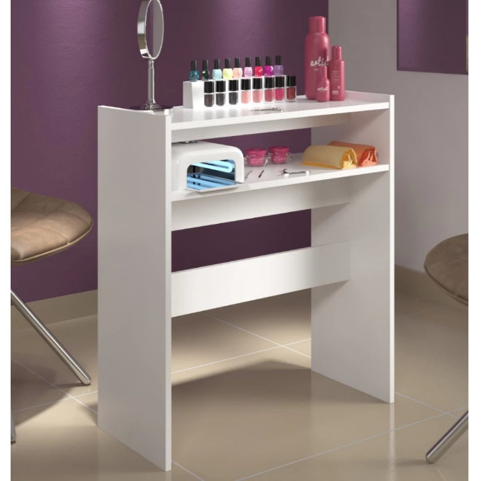Mesa P/Manicure Carrinho Auxiliar Prateleira De Esmaltes
