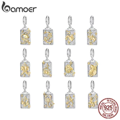 Bamoer 925 Prata Esterlina Charme O Zodíaco Acessórios Pingente DIY Para Pulseira Presentes