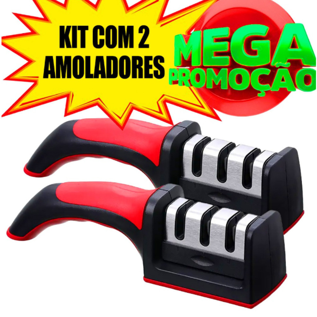 GUIANA Kit com 2 amolador de faca afiador profissional Original