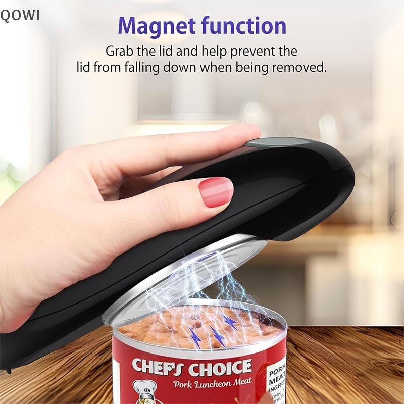 Abridor De Latas Elétrico qo , Automático De Um Toque , Portátil E De Utensílios De Cozinha Com Borda Lisa br em Oferta na Shopee