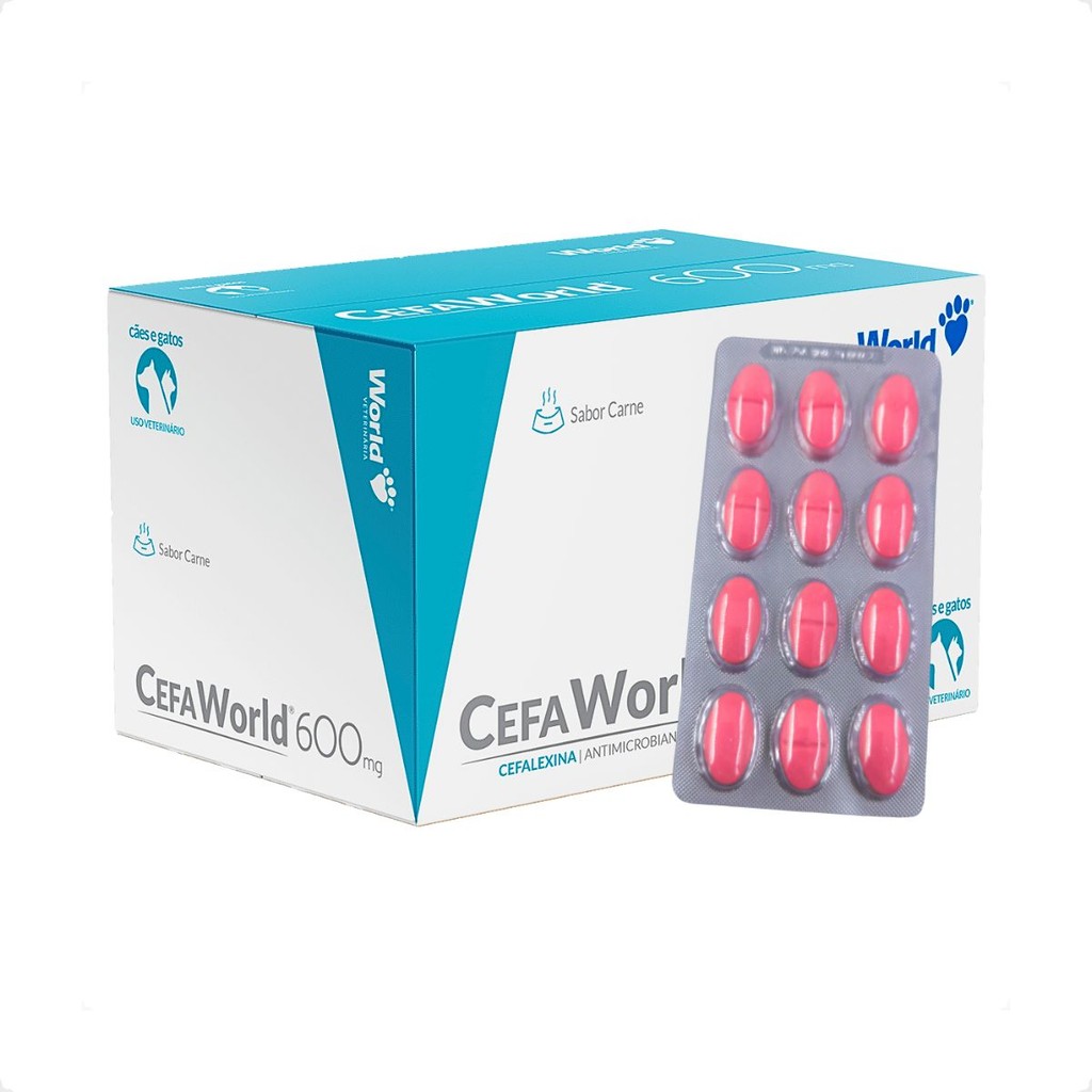 Cefaworld 600Mg Blister De 12 Comprimidos Palatáveis em Oferta na Shopee