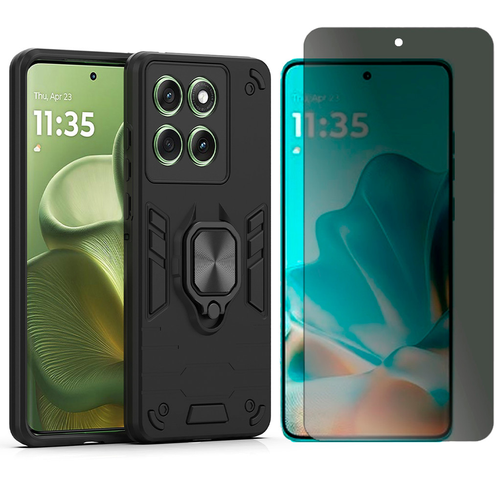 Capa Anel Para Motorola Edge 60 5G + Pelicula Privacidade