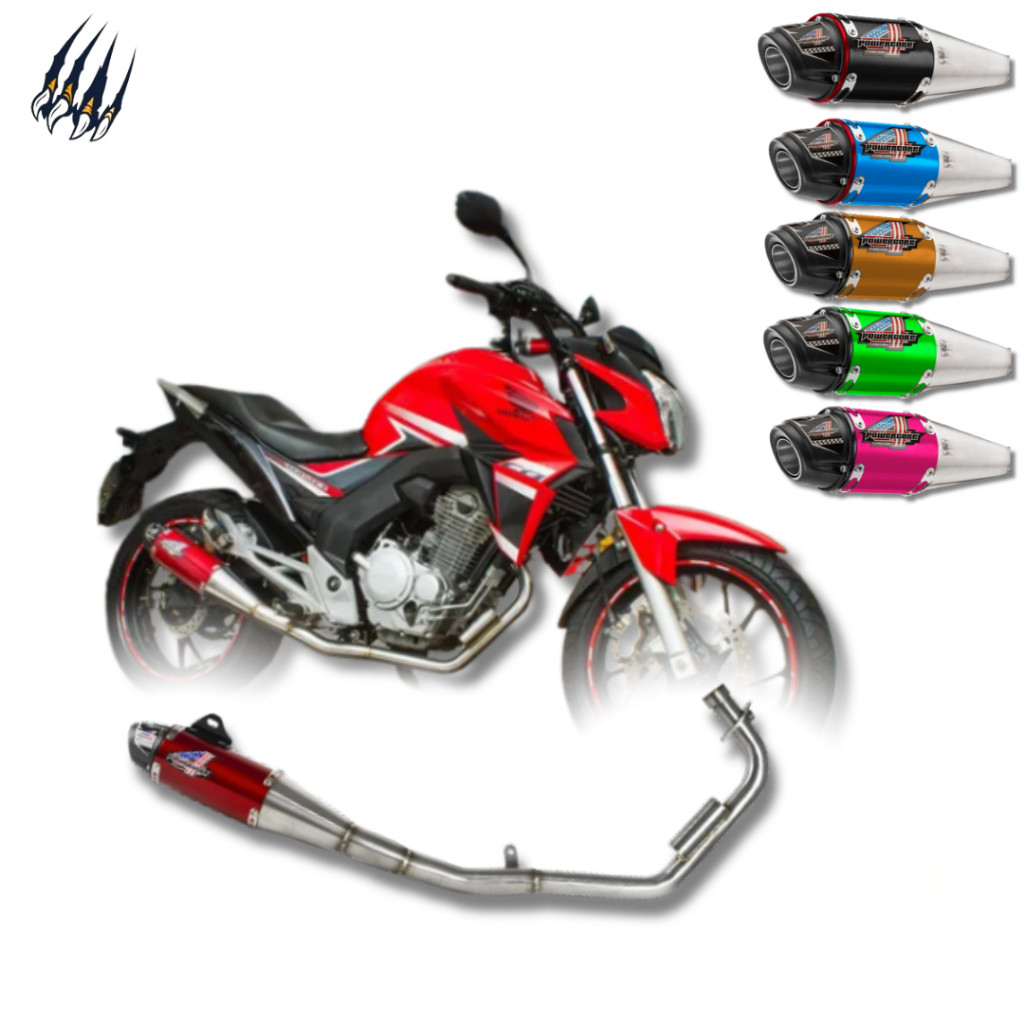 Escapamento e Ponteira Pro Tork Powercore 4 CB 250 Honda TWISTER 2015 A 2022 Esportivo Bomber Flux