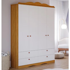 Guarda Roupa Infantil 4 Portas e 4 Gavetas Encanto Permóbili