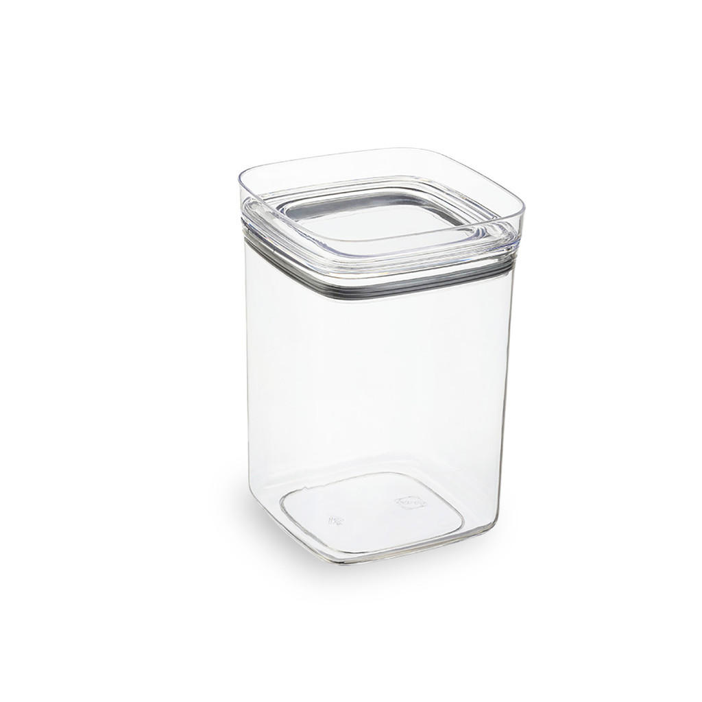 Pote Hermético Mantimentos Plástico Quadrado 1,05L Organização Cozinha Transparente Arthi
