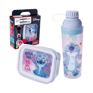 Kit Hora do Lanche Plasútil Garrafa Marmita Stitch - 2 Peças em Oferta na Shopee