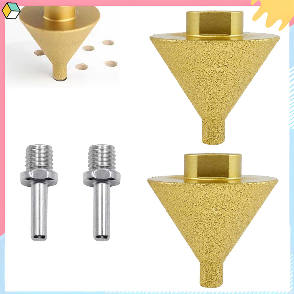 2 peças Broca de chanfro chanfrada de diamante para esmerilhadeira angular, broca escareadora de 38 mm M14 Rosca