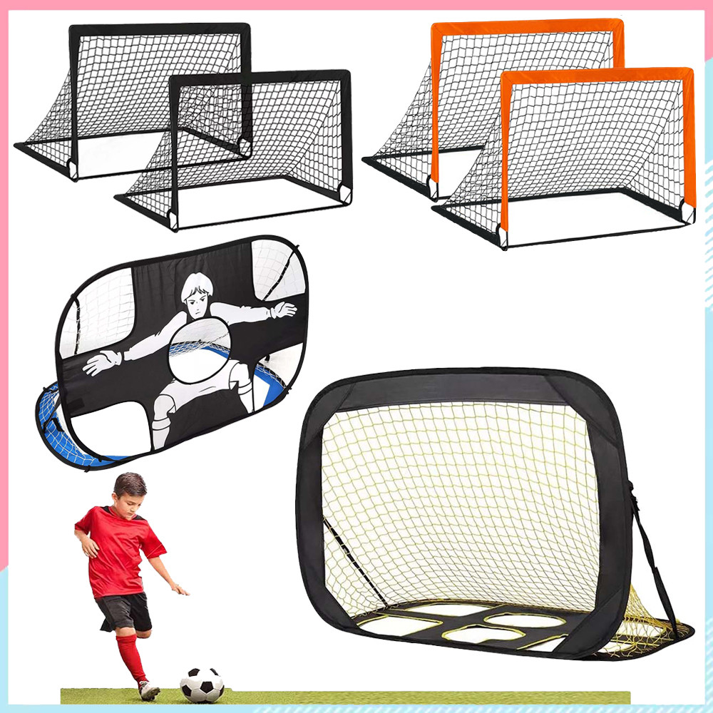 Conjunto de rede de gol de futebol 2 em 1, gol de futebol dobrável portátil para treinamento de crianças ao ar livre em Oferta na Shopee