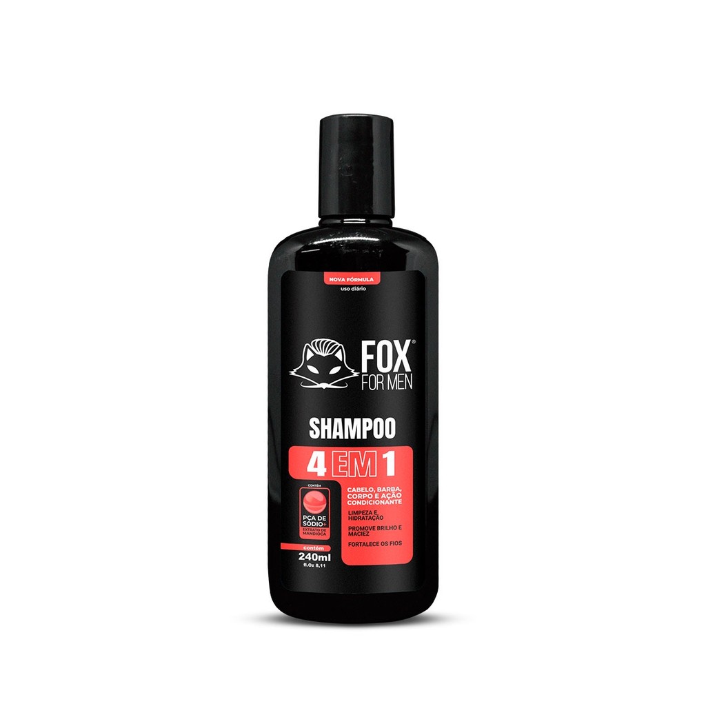SHAMPOO 4 EM 1 E LEAVE IN HIDRATAÇÃO + FINALIZAÇÃO - FOX FOR MEN PROMOÇÃO — imagem 2 de 2