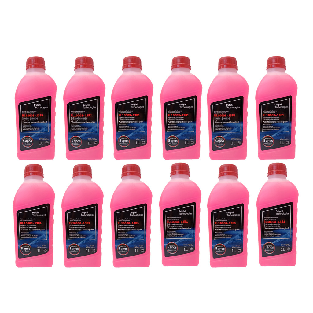 Caixa 12 Aditivos Radiador Concentrado Rosa Delphi RL10008