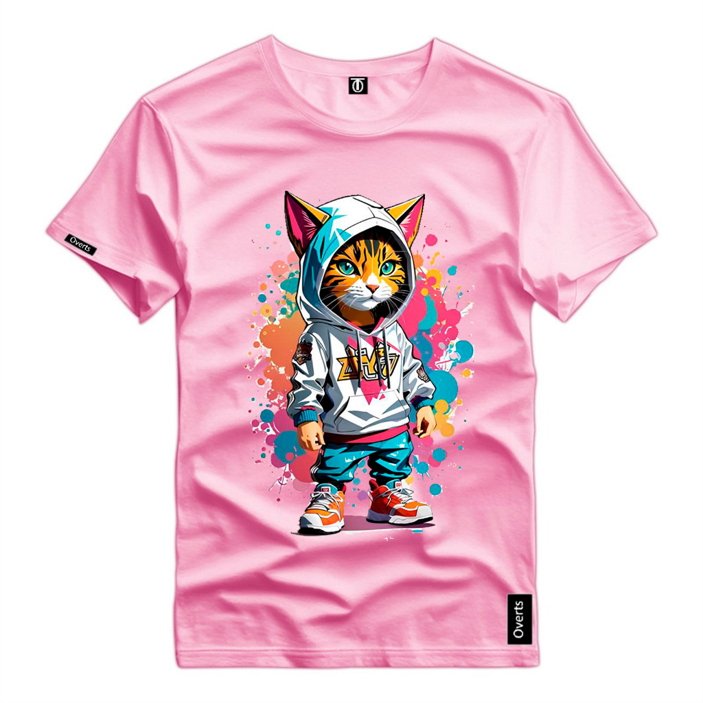 Camisa Camiseta Basica Gato Colorido Cores Top Blusa 100% Algodão Confortaveel Leve Envio Imediato