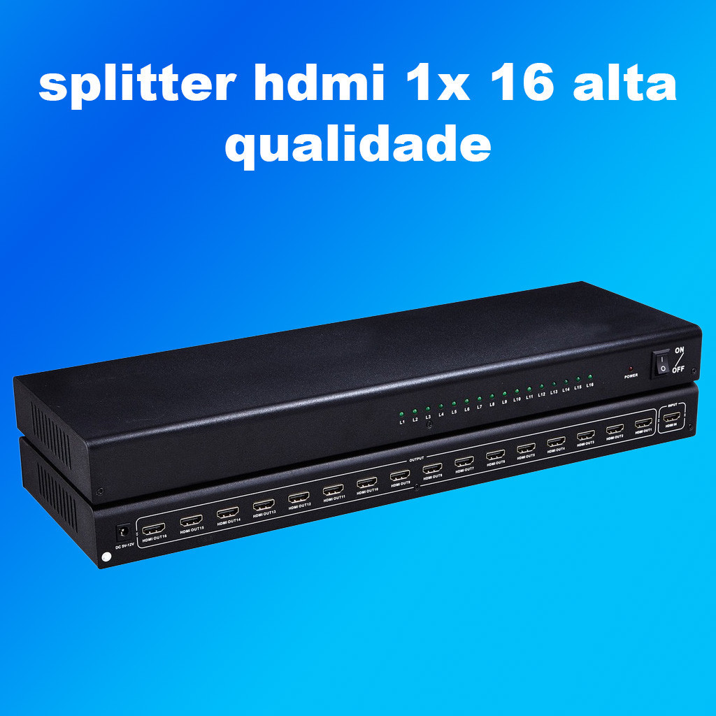 Splitter Hdmi 1x16 Divisor Hdmi 1 Entrada E 16 Saídas