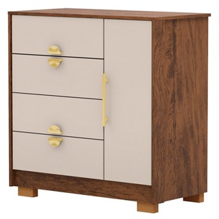 Cômoda Para Quarto 93cm Com 1 Porta Nara Imbuia/Fendi V02 - Mpozenato em Oferta na Shopee