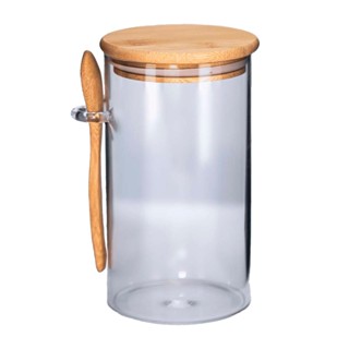 Pote Hermético de Vidro com Tampa e Colher de Bambu 870ml - Tuut em Oferta na Shopee