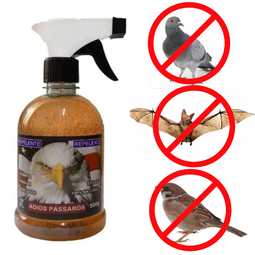 Repelente Anti Pássaros Maritaca Pombos Morcegos Pombas Xô Aves Pardais 500g em Oferta na Shopee