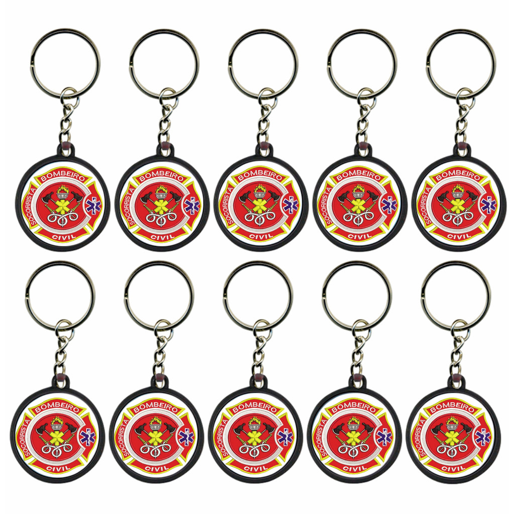 Kit 25 Chaveiros Bombeiro civil emergência Lembrancinhas
