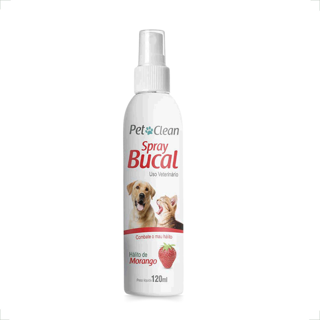 Spray Bucal Morango Pet Clean - 120mL em Oferta na Shopee