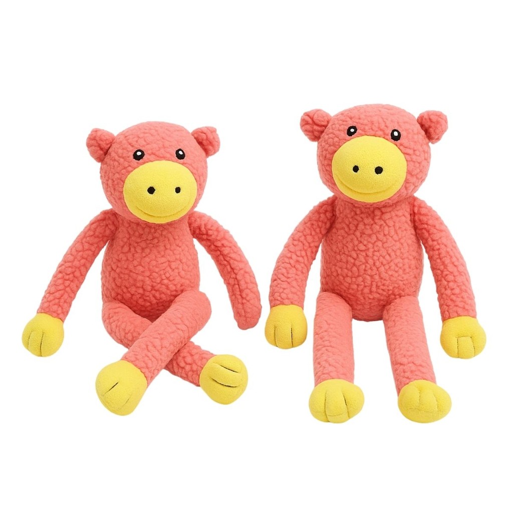 Kit 2 Brinquedo de Cachorro Grande Mordedor Pelúcia Porco Pet com Apito Som Bordado Interativo