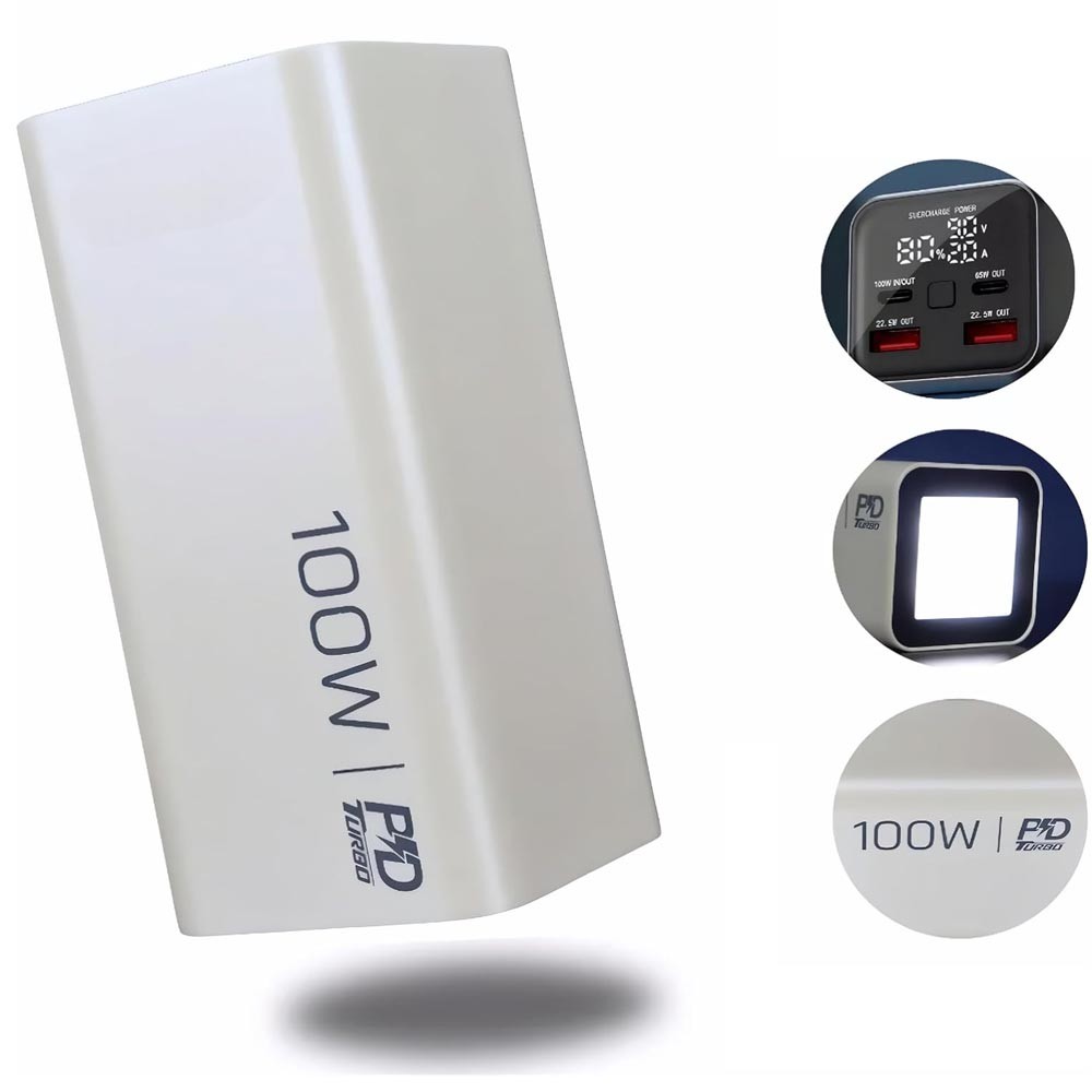 Carregador Portatil Super Rapido 20000mha PD 100W Compativel com Mac, Starlink m