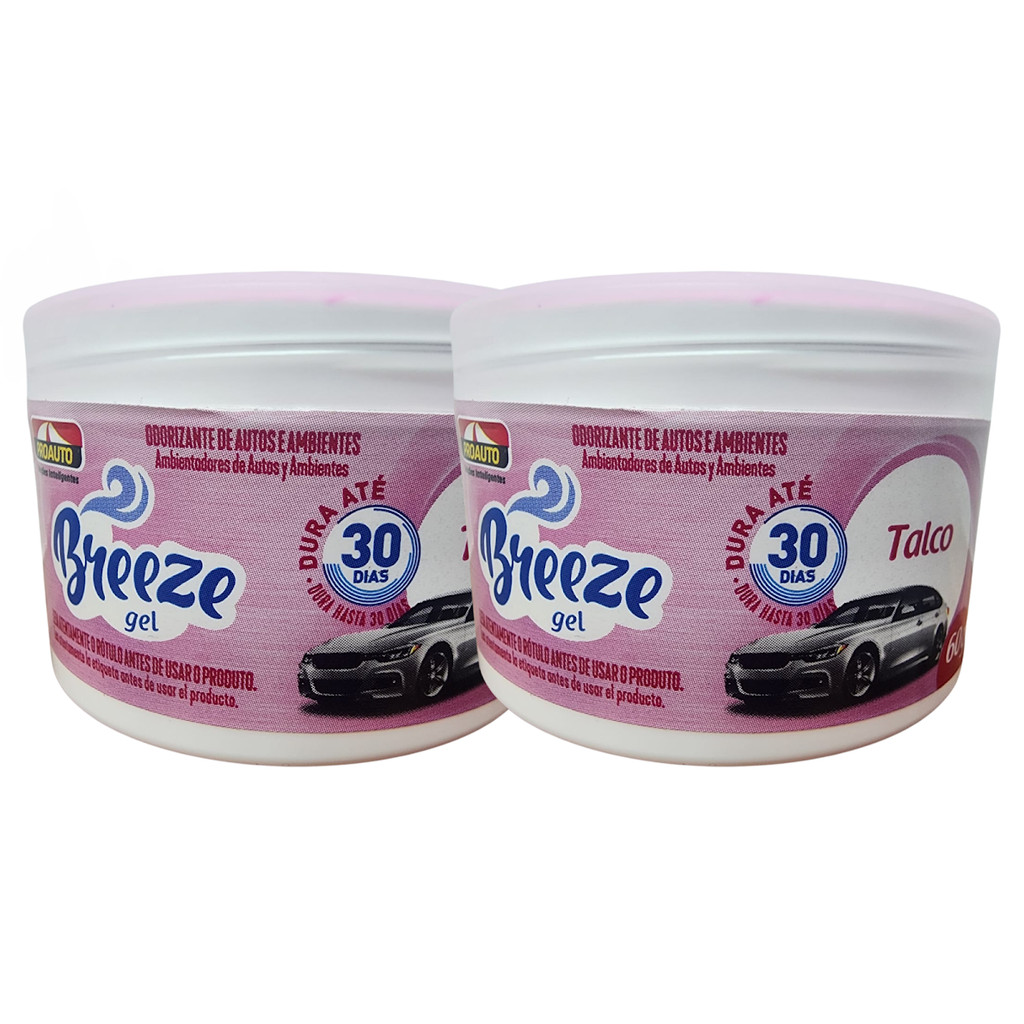 Kit 02 Cheirinho Aromatizante Carro Breeze Talco Gel Proauto 60g em Oferta na Shopee