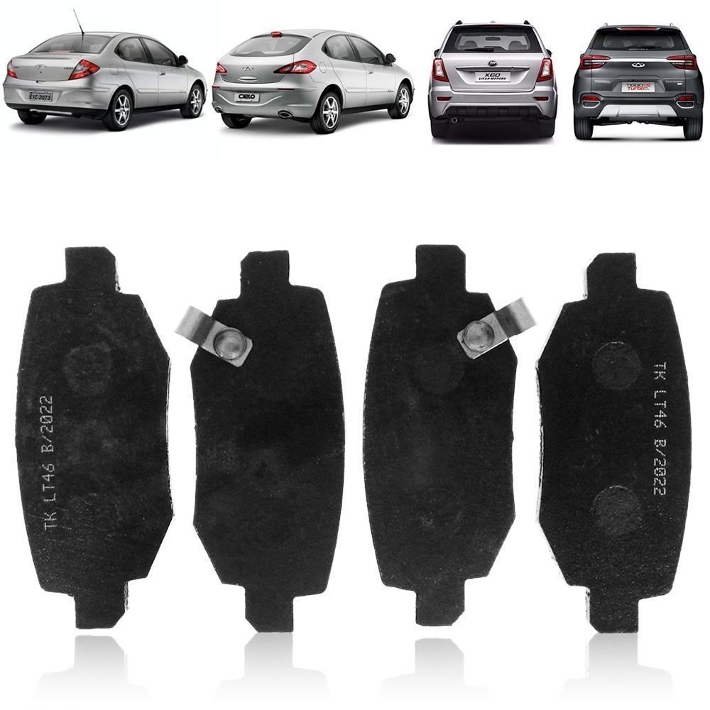 PASTILHA DE FREIO TRASEIRA CHERY CIELO 1.6 2010 À 2018 TIGGO 2018 À 2022 LIFAN X60 1.8 16V 2013 À 2020