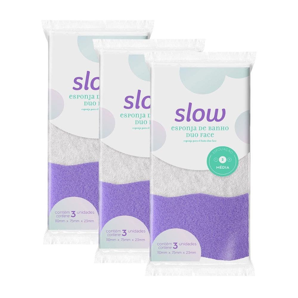 Kit Esponja Lanossi Slow Banho Duo 3un em Oferta na Shopee