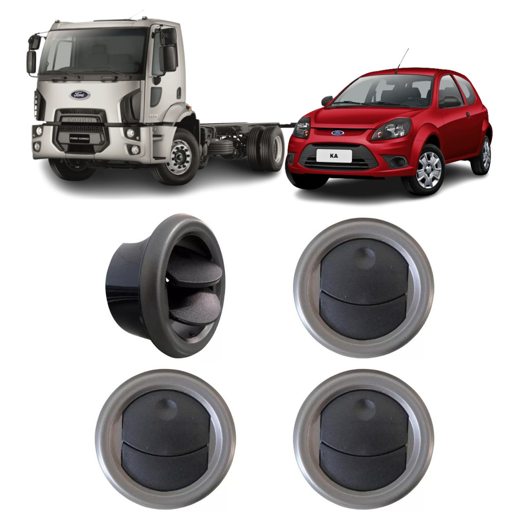 KIT 4 DIFUSORES AR CENTRAL LATERAL KA 2008 ATÉ 2013 CARGO 2010 ATÉ 2017 LD LE COM ARO GRAFITE