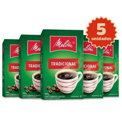 Kit 5 Cafés Melitta® Tradicional Vácuo 500g