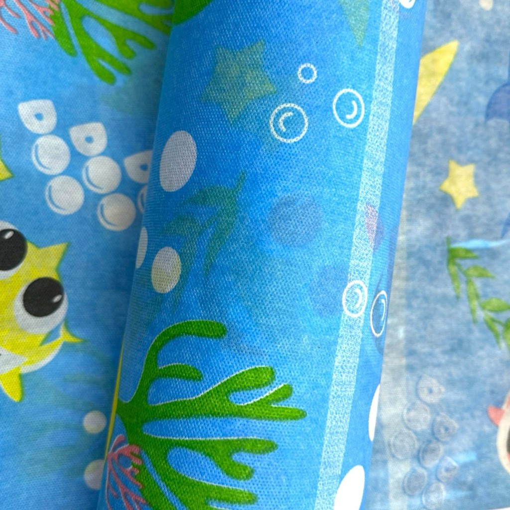 Tnt Estampado Five Shark Azul Branco 1m x 1,40m em Oferta na Shopee