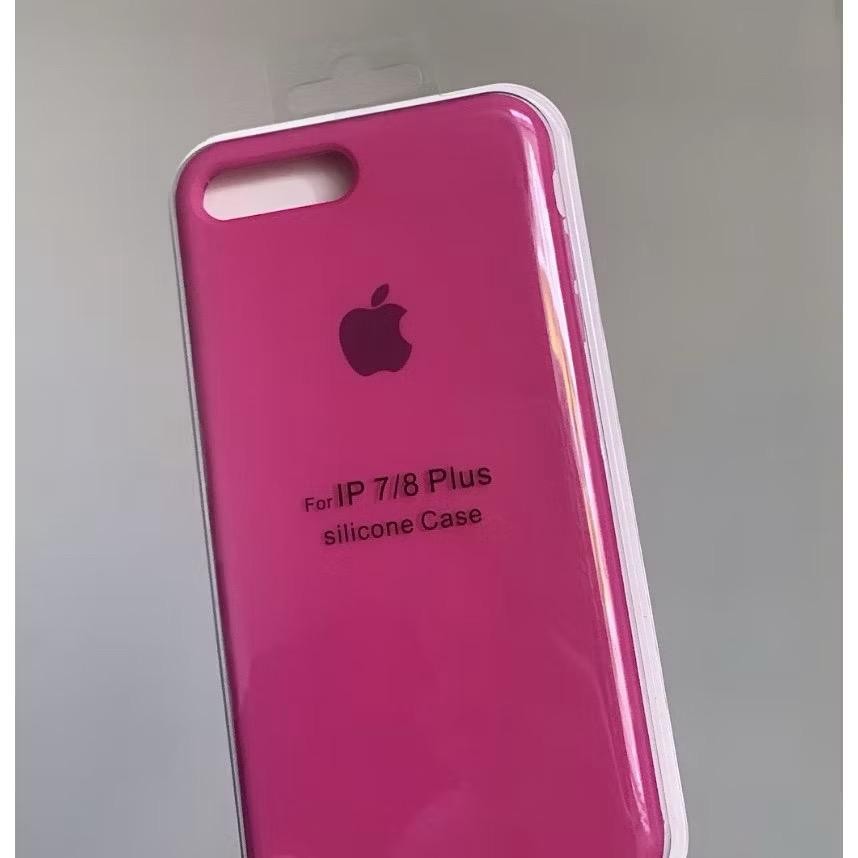 Capa Case Capinha Silicone Aveludado  iPhone 7 Plus IPhone 8 Plus cores Pink/Lilás (RF 9000)