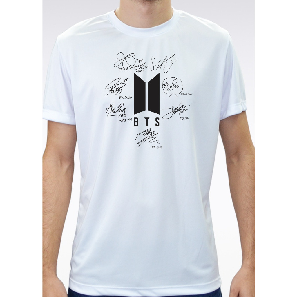 Camiseta BTS Autografo Assinatura Camisa Unissex Plus Size 100% Algodão Premium Envio Imediato