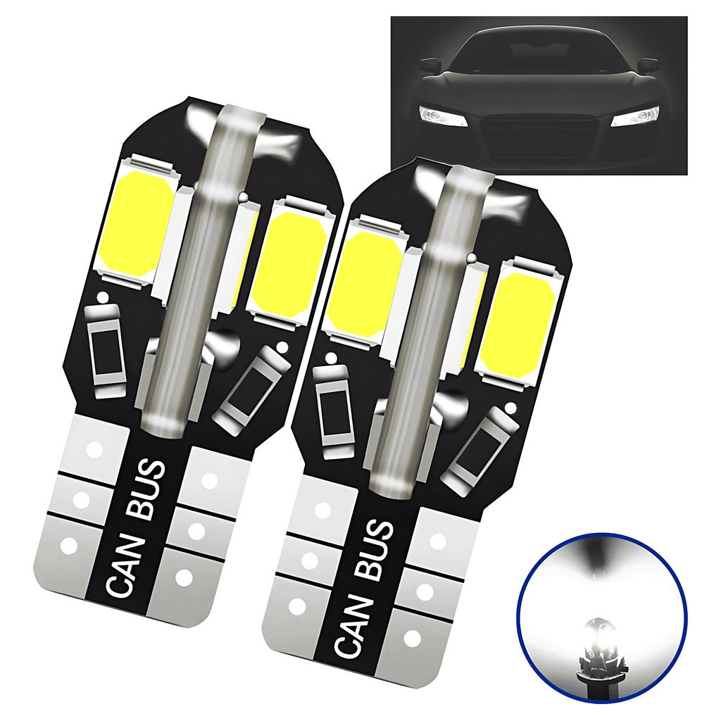 Unidade Lâmpada Pingo T10 8 Leds Canbus Canceller Farolete Lanterna Teto Placa Mala 12v Sem Erro Painel