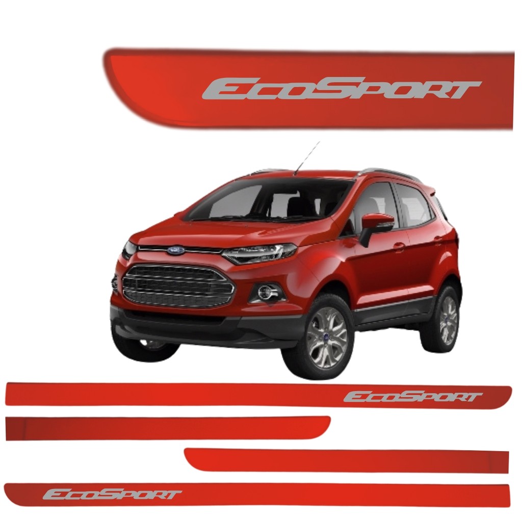 Jogo Friso Lateral Ecosport 2013 até 2020 Vermelho Arpoador