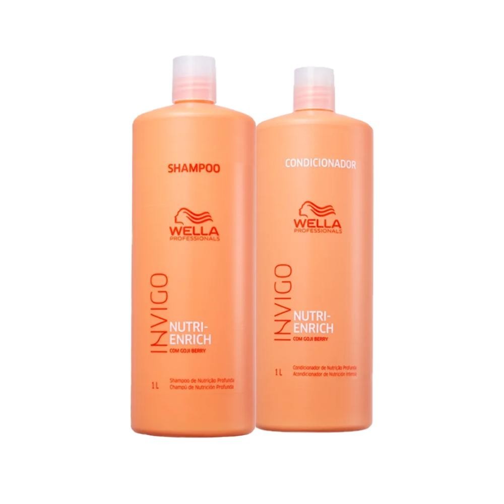 Kit Wella Professionals Shampoo Condicionador Invigo Nutri Enrich 1L Cabelo Ressecado Quim...