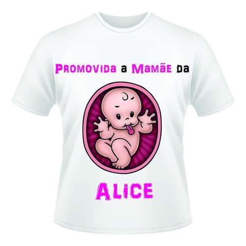 Linda T-shirt Camiseta Feminina Gestante Promovida A Mamãe Menina Premium