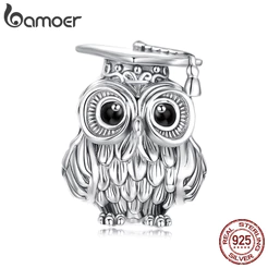 Bamoer 925 Prata Esterlina Pingente Sabedoria Coruja Série De Formatura Acessório Pulseira Moda Jóias Presente Feminino